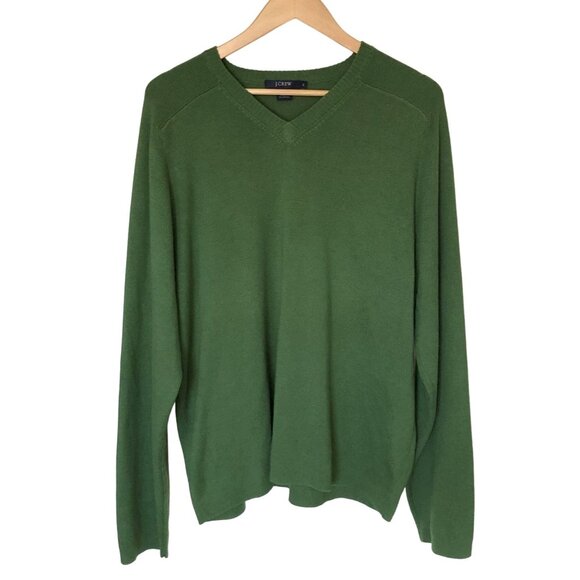 J. Crew Other - J. Crew V-Neck Sweater Mens Size XL Wool Blend Pull Over Green Preppy Fall